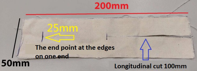 Kích thước mẫu vải ISO 13937-2